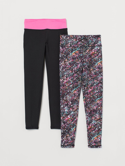 

H&M Girls 2-Pack Sports Tights, Multi