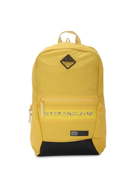 

Peter England Men Yellow & Black Colourblocked Backpacks