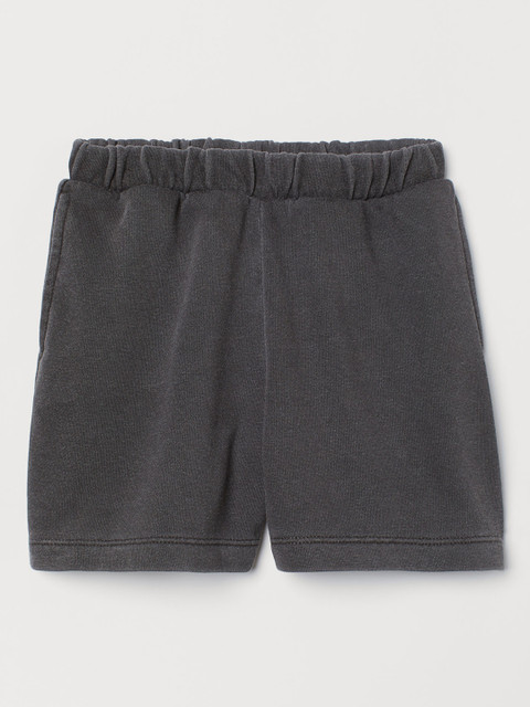 

H&M Girls Grey Solid Sweatshirt Shorts