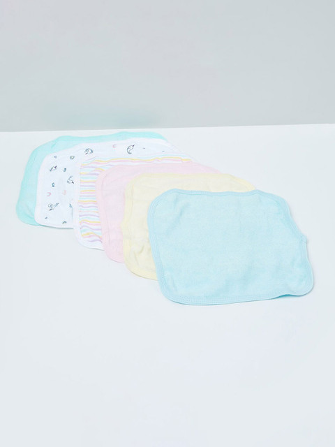 

max Infant Girls Pack of 6 Pure Cotton Napkins, Blue