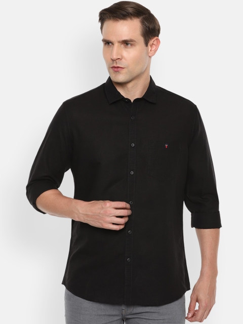 

Louis Philippe Jeans Men Black Slim Fit Solid Casual Shirt