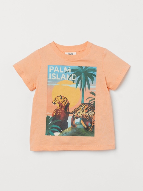 

H&M Boys Orange Printed T-Shirt