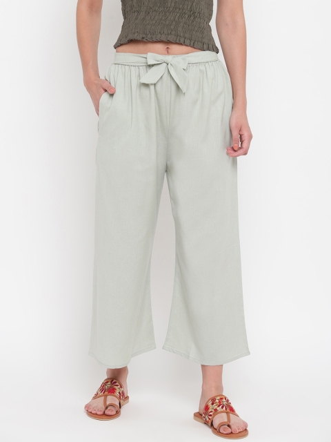 

Aawari Women Green Solid Flared Palazzos