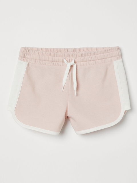 

H&M Girls Pink Solid Sweatshirt Shorts