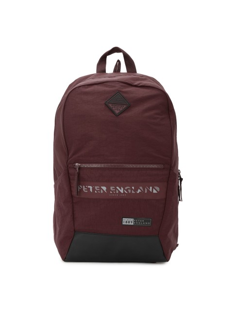 

Peter England Men Maroon & Black Brand Logo Backpacks