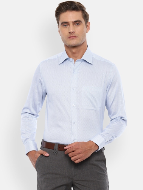 

Louis Philippe Men Blue Regular Fit Self Design Formal Shirt