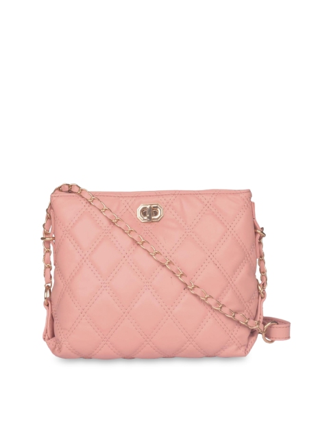 

Bagkok Pink Self Design Handheld Bag