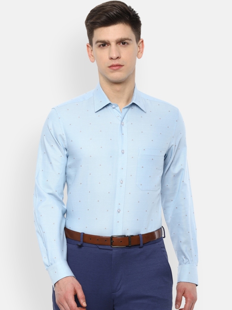 

Louis Philippe Men Blue Slim Fit Printed Cotton Formal Shirt