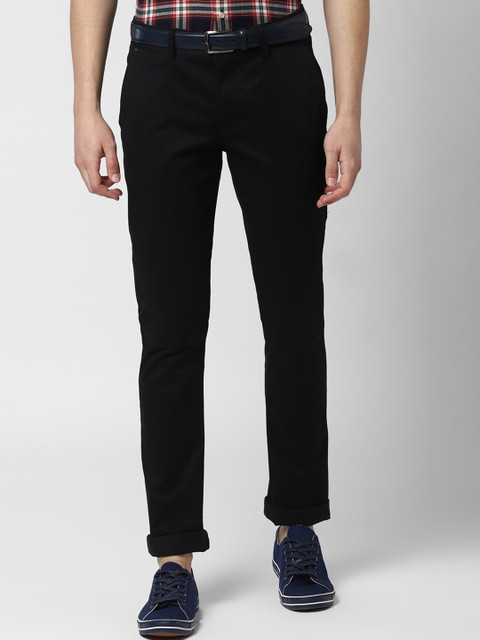 

Peter England Casuals Men Black Skinny Fit Solid Regular Trousers