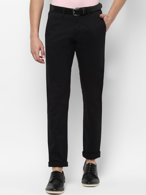 

Allen Solly Men Black Slim Fit Solid Regular Trousers