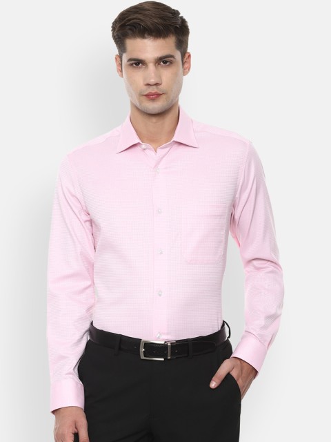 

Louis Philippe Men Pink Regular Fit Self Design Formal Shirt
