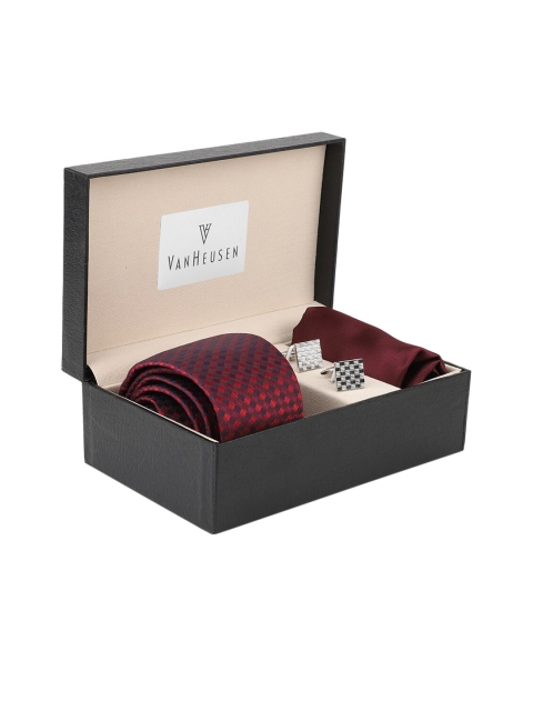 

Van Heusen Men Maroon & Silver-Toned Accessory Gift Set