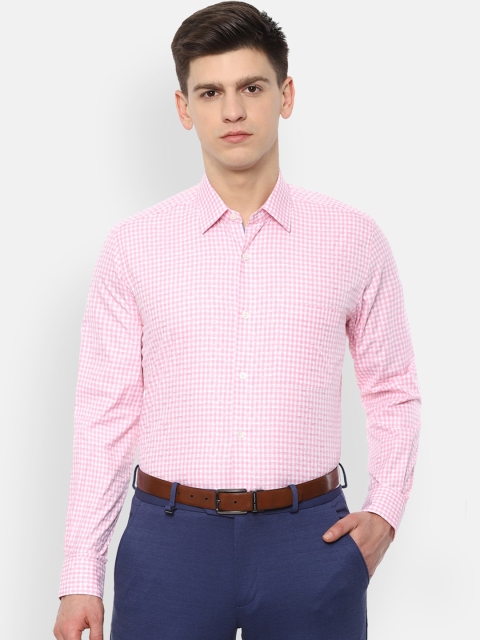 

Luxure by Louis Philippe Men Pink Regular Fit Checked Casual Cotton Shirt