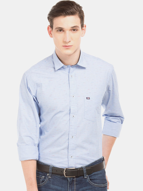

Arrow Sport Men Blue & Red Micro Ditsy Print Pure Cotton Shirt