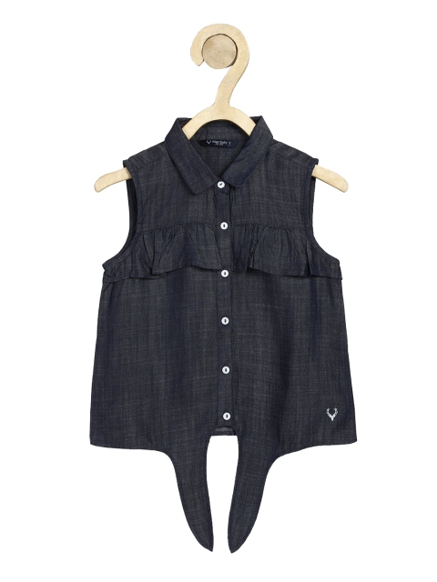 

Allen Solly Junior Navy Blue Shirt Style Top