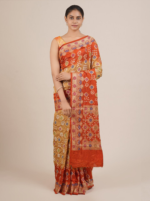 

Pothys Beige & Orange Art Silk Woven Design Saree