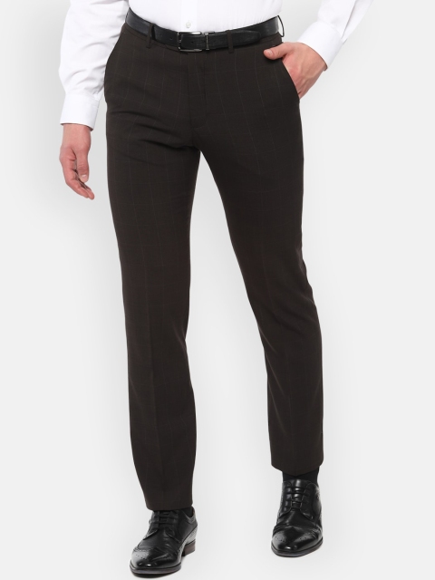 

Luxure by Louis Philippe Men Black & White Slim Fit Checked Formal Trousers