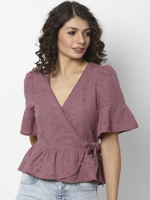 

AMERICAN EAGLE OUTFITTERS Pink Wrap Top