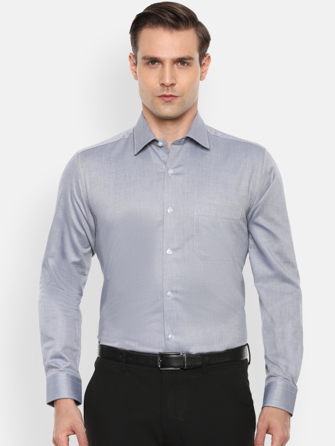

Louis Philippe Men Grey Slim Fit Solid Cotton Formal Shirt