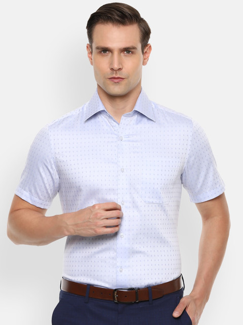 

Louis Philippe Men Blue Regular Fit Printed Cotton Formal Shirt