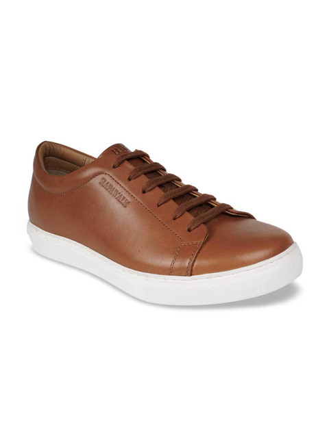 

RAPAWALK Men Tan Leather Sneakers