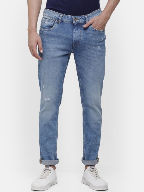 

Voi Jeans Men Blue Skinny Fit Mid-Rise Low Distress Jeans