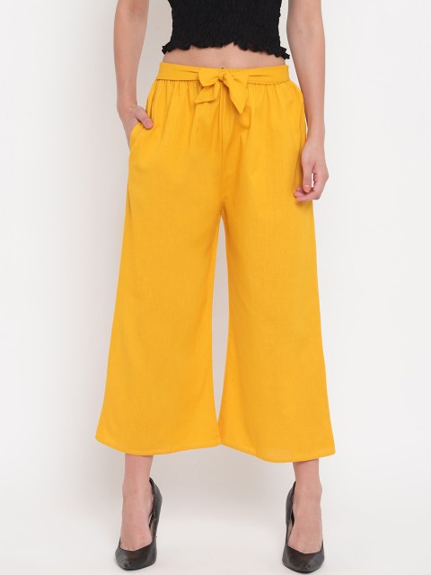 

Aawari Women Mustard Solid Flared Palazzos