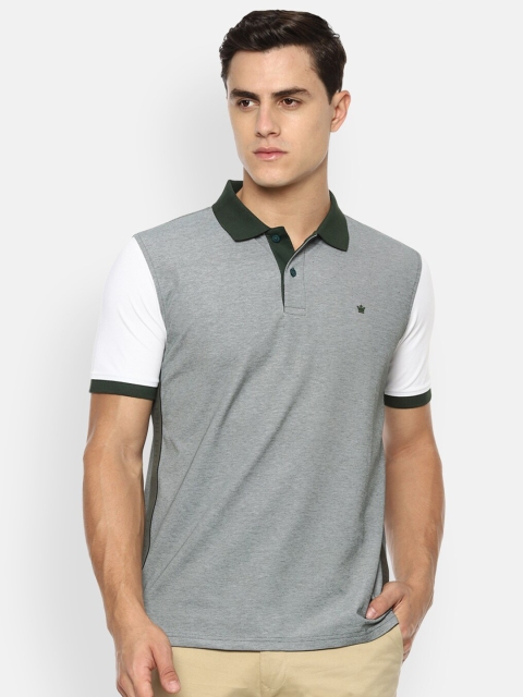 

Louis Philippe Men Grey Solid Polo Collar T-shirt
