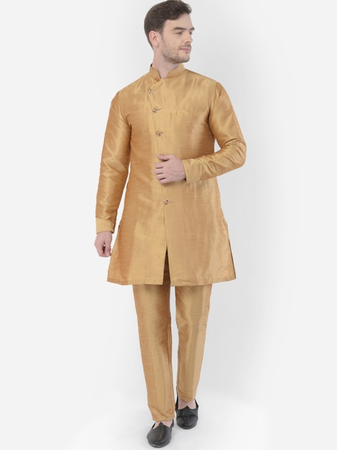 

SG LEMAN Men Gold Solid Kurta with Trousers