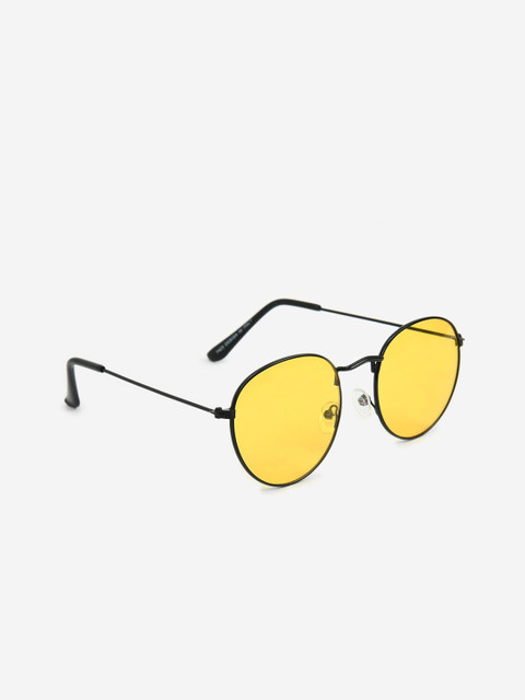 

DukieKooky Unisex Kids Yellow Lens & Black Round Sunglasses 900253-Yellow