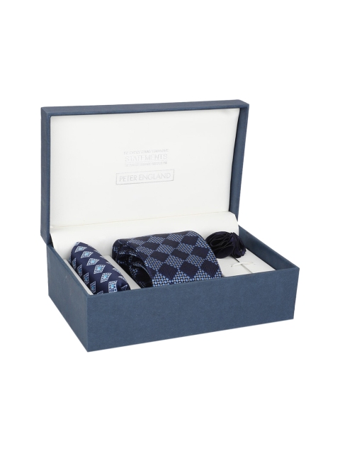 

Peter England Men Blue & Silver-Toned Accessory Gift Set
