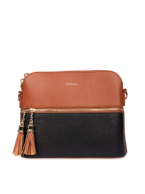 

HEATWAVE Brown Colourblocked Sling Bag