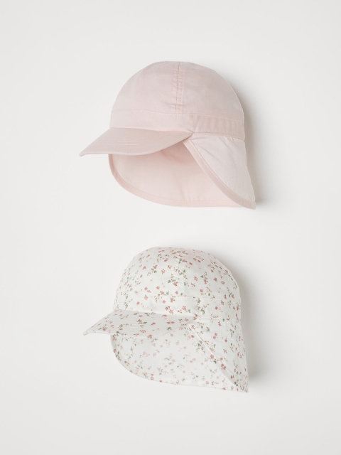 

H&M Kids 2-Pack Cotton Sun Caps, White