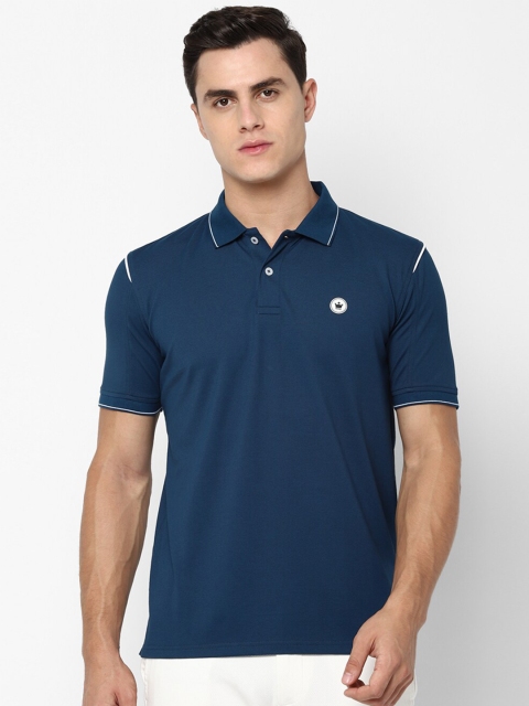 

Louis Philippe Men Navy Blue Solid Polo Collar T-shirt
