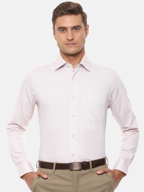 

Louis Philippe Men Off-White Regular Fit Checked Cotton Formal Shirt