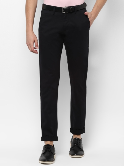 

Allen Solly Men Black Slim Fit Solid Regular Trousers