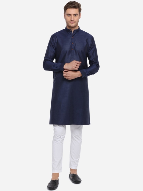 

Modi Kurta Men Navy Blue Kurtas