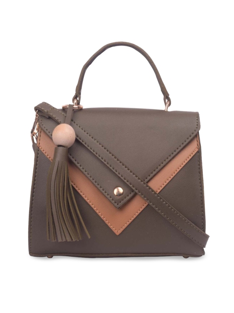 

Bagkok Olive Green Solid Handheld Bag