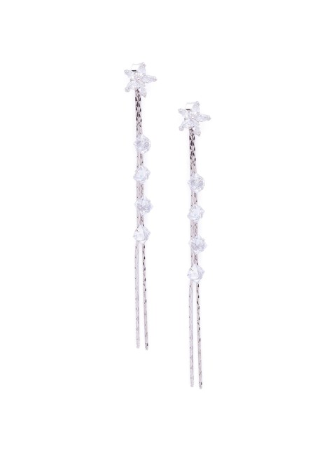 

Globus Silver-Toned Contemporary Drop Earrings