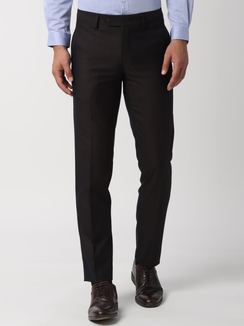 

Peter England Elite Men Coffee Brown Slim Fit Solid Formal Trousers
