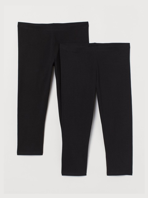 

H&M Plus Women Black Solid 2-Pack Leggings