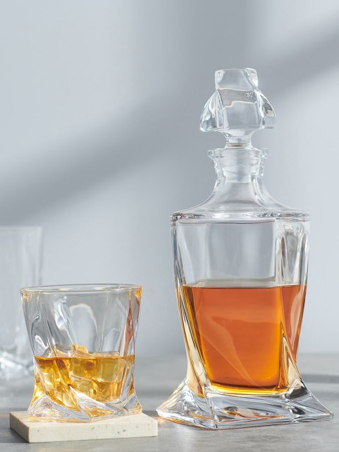 

Pure Home and Living Transparent Clear Quadro Glass Decanter