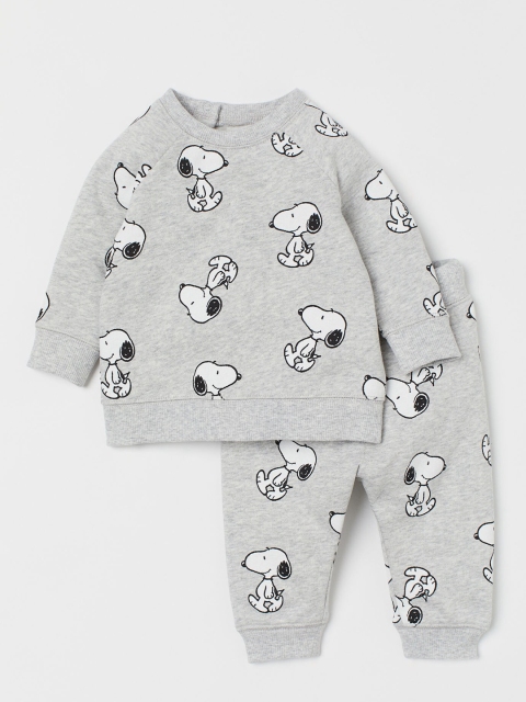

H&M Boys Grey Printed 2 Piece Set