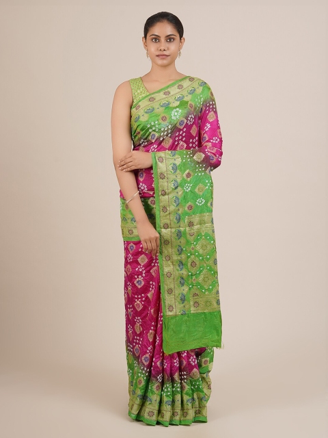 

Pothys Magenta & Green Art Silk Printed Saree