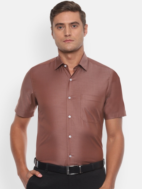 

Louis Philippe Men Brown Slim Fit Self Design Formal Shirt