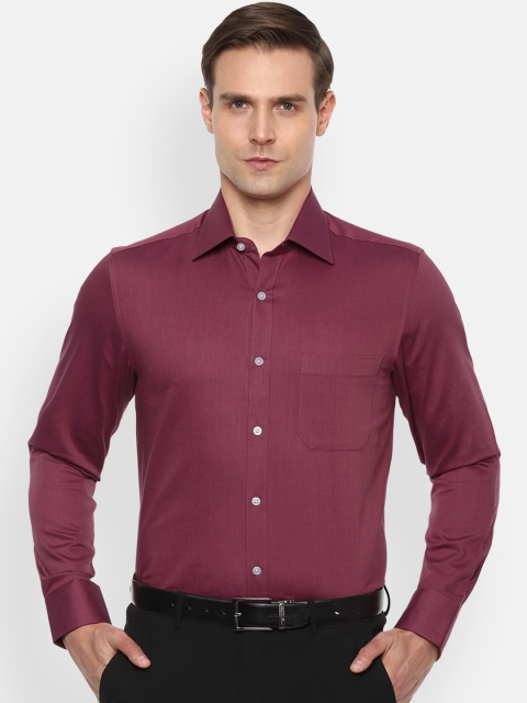

Louis Philippe Men Maroon Regular Fit Solid Cotton Formal Shirt