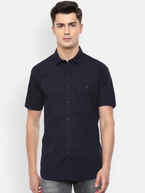 

Louis Philippe Jeans Men Navy Blue Slim Fit Solid Casual Shirt