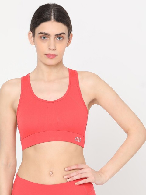 

Silvertraq Orange Solid Underwired Removable Padding Workout Bra W138OXS