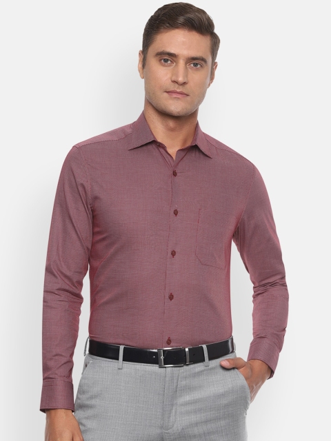 

Louis Philippe Men Maroon Regular Fit Self Design Cotton Formal Shirt