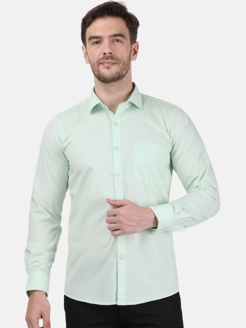 

Monte Carlo Men Mint Green Regular Fit Solid Cotton Semi Formal Shirt